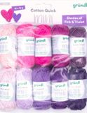 Gründl Wolle 6145-7 Cotton Quick Mini Shades of Pink and Violet 10x15gram