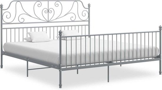 vidaXL Bedframe metaal grijs 200x200 cm