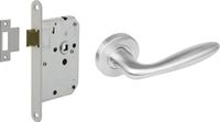 Intersteel Deurbeslag set loopslot wit met deurkruk Jupiter rvs