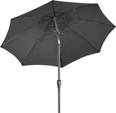 Merkloos Parasol 220 cm hoogte 227 cm aluminium-polyester donkergrijs Kos.