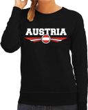 Bellatio Decorations Shoppartners Bv Oostenrijk / Austria landen sweater met Oostenrijkse vlag - zwart - dames - landen trui / kleding - EK / WK / Olympische spelen outfit S