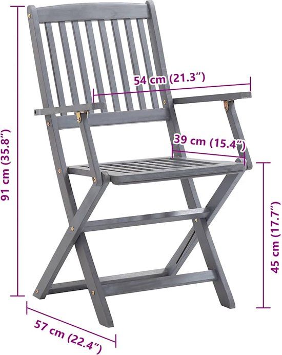 vidaXL Tuinstoelen 8 stuks met kussens massief acaciahout