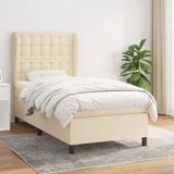 Maison Exclusive - Boxspringbed met matras, crème, 100x200 cm, gestoffeerd