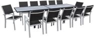 Habitat et Jardin Lagos Ensemble de jardin - Table de jardin extensible avec 12 chaises - Noir
