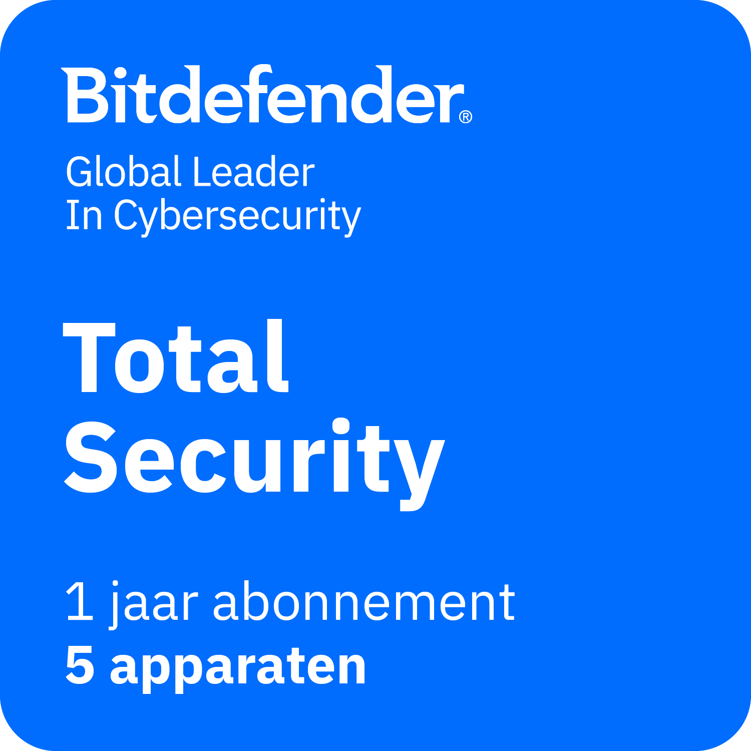 Bitdefender Total Security Individual 5 apparaten Jaarlijks
