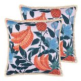 Furn. Cypressa Bloemen Mozaïek Polyester Gevuld Kussen - Twin Pack