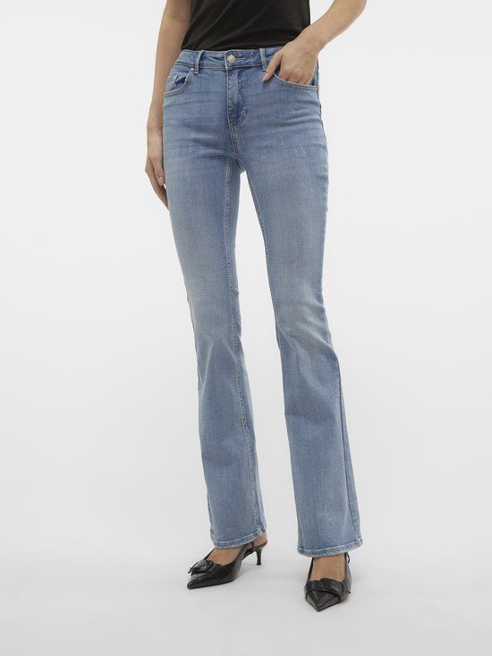 Vero Moda Jeans Vmflash Mr Flared Jeans Li371 Ga No 10302479 Light Blue Denim Dames Maat - W28 X L30