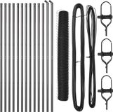 vidaXL Hexagonal Mesh Fence with Ground Attachment 25 x 1.4 m Grey