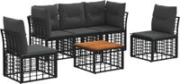 vidaXL Hoek loungeset 5 zitplaatsen Polyester Zwart en Donkergrijs
