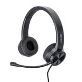 Lindy 20439 Headset Hoofdband Kantoor/callcenter USB Type-C Zwart