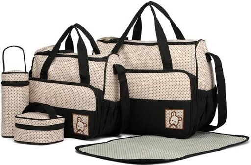 MISS LULU 5-pcs Luiertas 9026 BK - Zwart