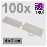 TRU COMPONENTS TC-12888608 T24CA084 Kabelmarkeringdrager Markeringsvlak: 18 x 42 mm Transparant Aantal markeringen: 100