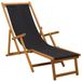 vidaXL Opvouwbare zonnebed 3 Positie Massief Eucalyptus Hout Zwart