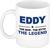 Bellatio Decorations Eddy - Man Myth Legend Mok - 300 ml - Donkerblauw