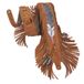 Levy's Leathers MS17AIF-004 Gitaarband van suède, Indiaas geïnspireerde veren en franjes, 6,3 cm, honingbruin