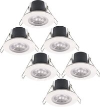 HOFTRONIC Nola - LED Inbouwspot - 6 stuks - Wit - Dimbaar - IP65 - 2700K - 5W - 400 Lumen