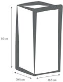 EDA Volcania Pot de fleur carré 31L Beige 39,5x39,5x80 cm