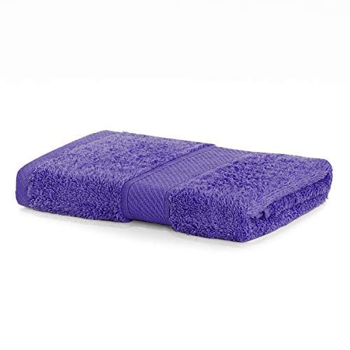 DECOKING Handdoek 50x100 cm violet katoen bamboe viscose absorberend antibacterieel Bamboo Bamby pruim violet