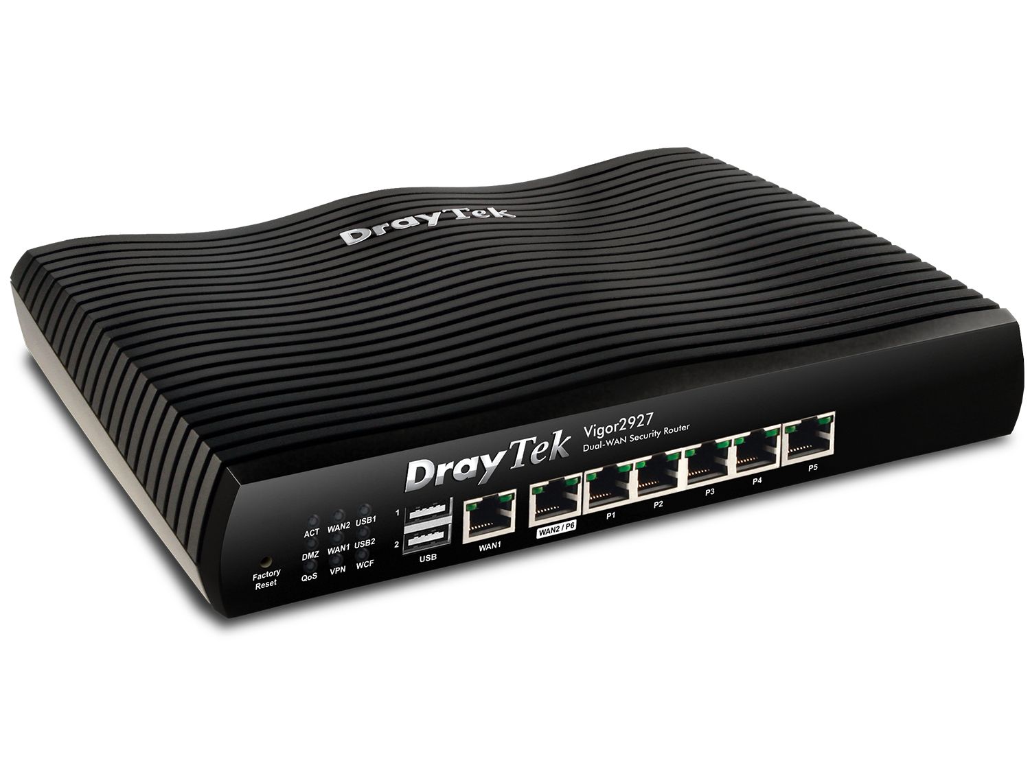 Draytek Vigor 2927 - Dual WAN Router - Gigabit - 5x LAN - 2x USB - Zwart