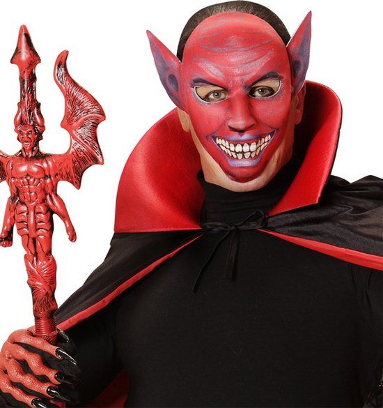 Generik Rood duivel masker voor volwassenen Halloween - Verkleedmasker