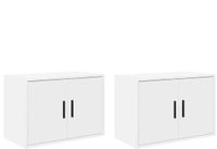 vidaXL Garagewandkasten - Set van 2 - Wit - Hout
