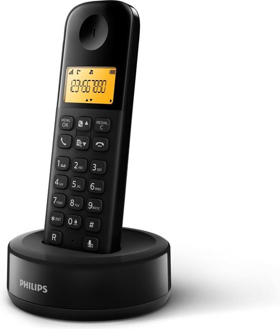 Philips D1601B/01 - Draadloze DECT-telefoon - Zwart