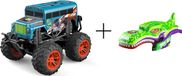 Northpoint - Monster Truck Dino Vert Jouet avec lumières LED, fumée réelle, télécommande, batterie rechargeable et coques interchangeables