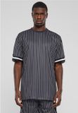 Urban Classics Oversized Striped Mesh Heren T-shirt XXL Zwart/Wit