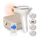 Philips Lumea 9900 Pro IPL Ontharingsapparaat – Tot 5 Jaar Lang een Gladde Huid, Persoonlijke Coach met Realtime Begeleiding en 4 Opzetstukken voor Lichaam, Gezicht, Oksels & Gevoelige Zones, WIT, BRC344/00