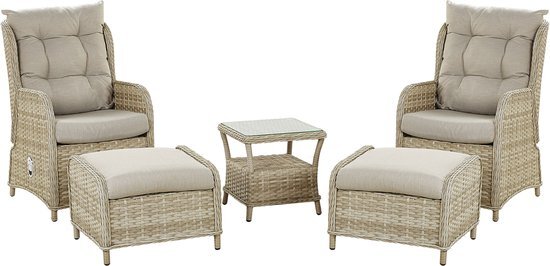 Beliani Loungeset wicker beige PONZA