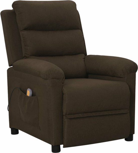 vidaXL Massagestoel stof donkerbruin