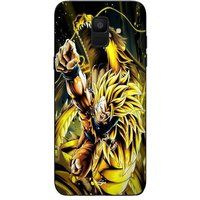 Maniacase Samsung Galaxy A8 2018 Son Goku Super Saiyan SSJ3 Dragon Ball-aanval