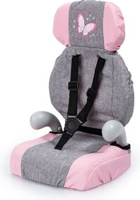 Bayer Design Autostoeltje Deluxe Car Seat voor poppen - Grijs met Vlinder