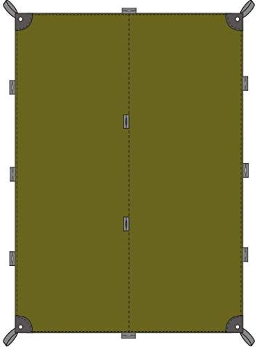 Tatonka Tarp 4 (285 x 400 cm) - licht, scheurvast, waterdicht - met getapete naden, oogjes, afpannlussen en versterkte hoekpunten - beschermt tegen zon, wind en regen - olijfgroen