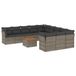 VidaXL 12-delige loungeset voor de tuin met kussens, grijs, polyrotan