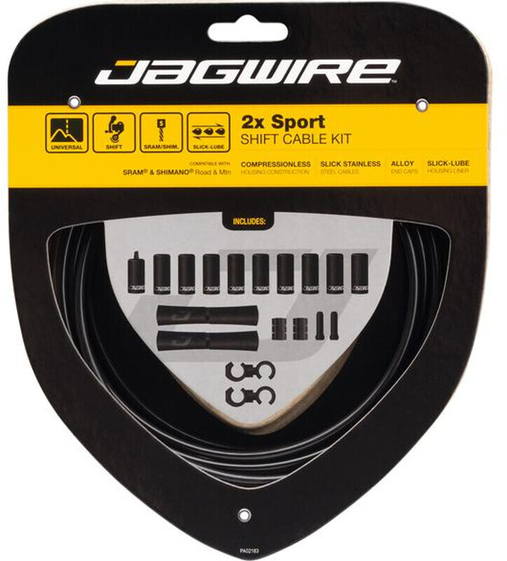 Jagwire 2X Sport Shift Schakelkabel Set voor Shimano/SRAM, black