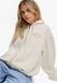 Superdry Luxe Hoodie met Bontkraag en Rits Dames Katoen/Polyester Desert Bone Off White Maat 14