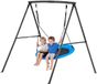 VEVOR Zitje met A-Vormig Metalen Frame, Zitje (101,6 cm Hoog), Draagvermogen tot 199,6 Kg, Zwart/Blauw