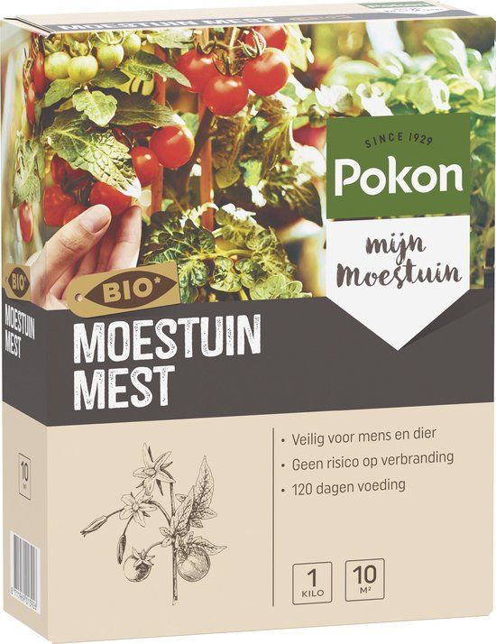 Pokon Bio Moestuin Mest - 1kg - 120 dagen moestuinvoeding