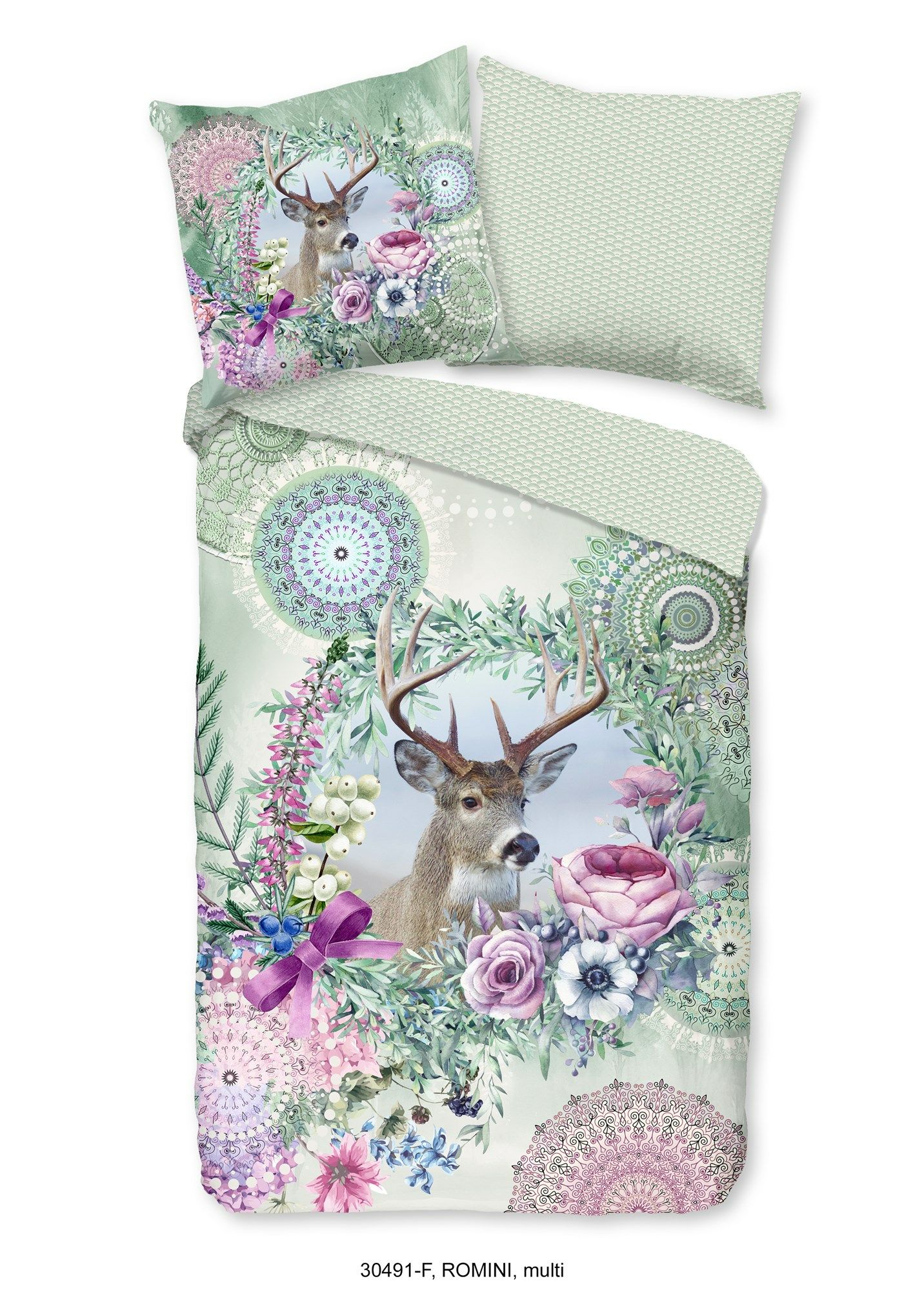 Muller Textiles HIP Dekbedovertrek "mandala's en een hert" - Multi - 240x220 cm - Katoen Flanel