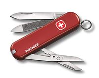 Victorinox Wenger Klein Taschenmesser, 7 Funktionen, Nagelfeile, Schere mit Mikro-Zahnung, rot, 0.6423.91
