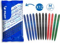 Pilot Super Grip G Intrekbare Balpennen, Medium Punt, Kleurassortiment (12 stuks)