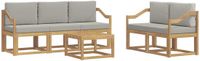 vidaXL - Buiten - bank - set - 6 - st - Wit - en - Lichtgrijs - Polyester