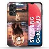 Beschermhoes Samsung Galaxy A13 Beschermhoes, Animal Leeuw, reflecterend