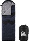 ECD Germany Slaapzak Outdoor voor Camping, Donkerblauw, 210 cm, 3 Seizoenen, Volwassenen, 2in1 Deken Slaapzakken