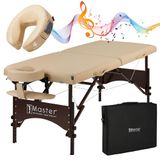 Master Massage Massagetafel en gezichtskussen, crème, 28 inch