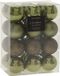 Koopman International 24x pièces mini boules de Noël mix nuances de vert brillant/mat/pailleté plastique diamètre 3 cm