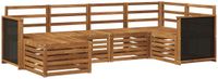 vidaXL Hoek loungeset 6 zitplekken Naturel Massief Acacia Hout