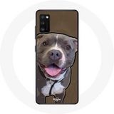 Maniacase Hoesje voor Samsung Galaxy S20 plus Hond Pitbull Wit grijs