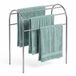 Relaxdays handdoekrek, HxBxD: 81,5 x 78 x 29,5 cm, RVS, 6 stangen, zilver
